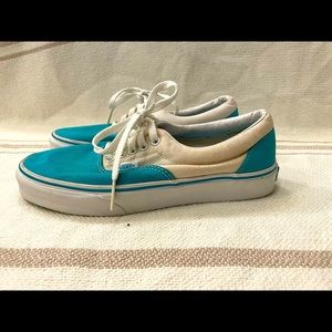 Vans sneakers size 7 mens / 8.5 womens white & blue color — good condition
